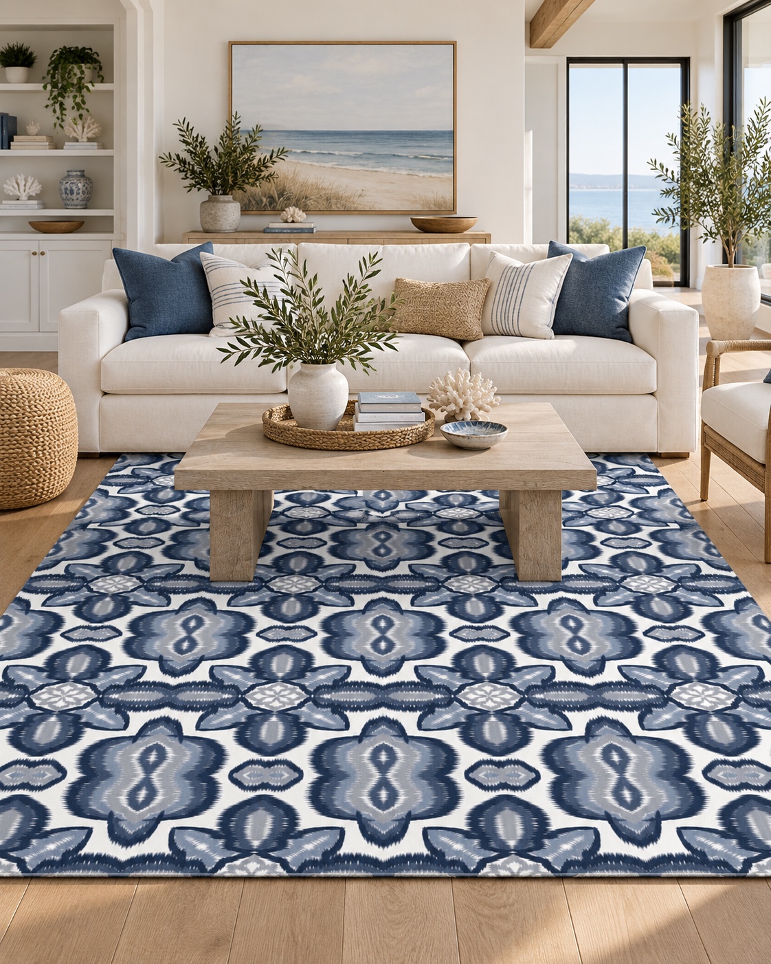 Navy Ornamental Rhythm — AI home décor concept