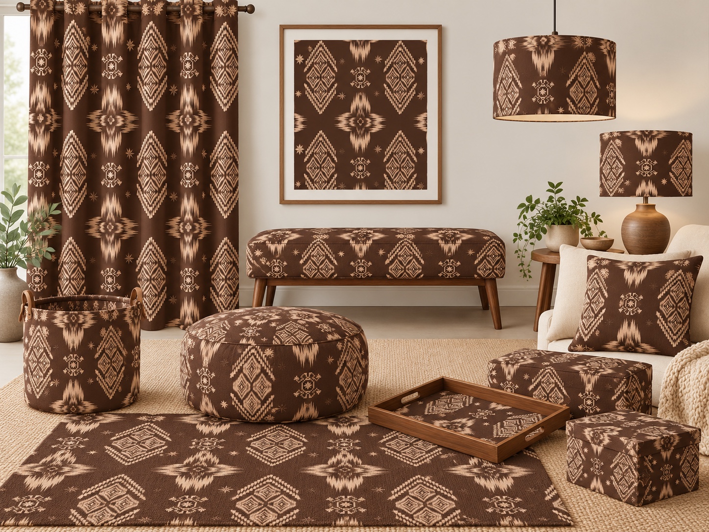 Chocolate Ornamental Medallions — AI home décor concept