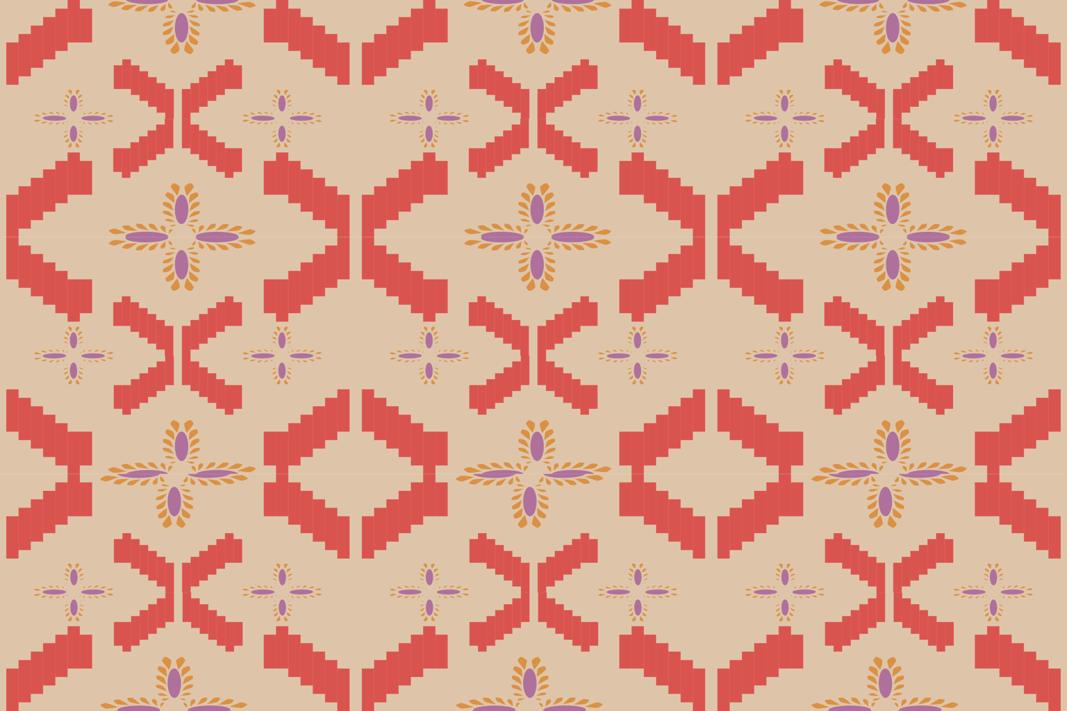 Coral Diamond Bedding — original pattern artwork by Rawiwan
