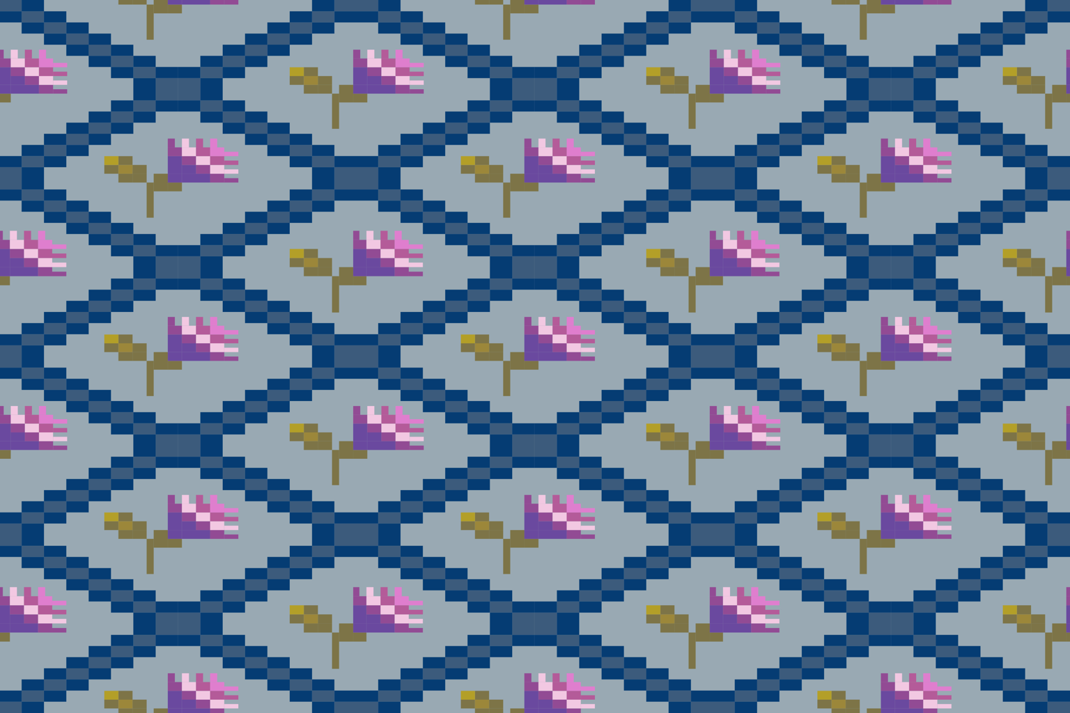 Blue Trellis Window Seat — original pattern artwork by Rawiwan