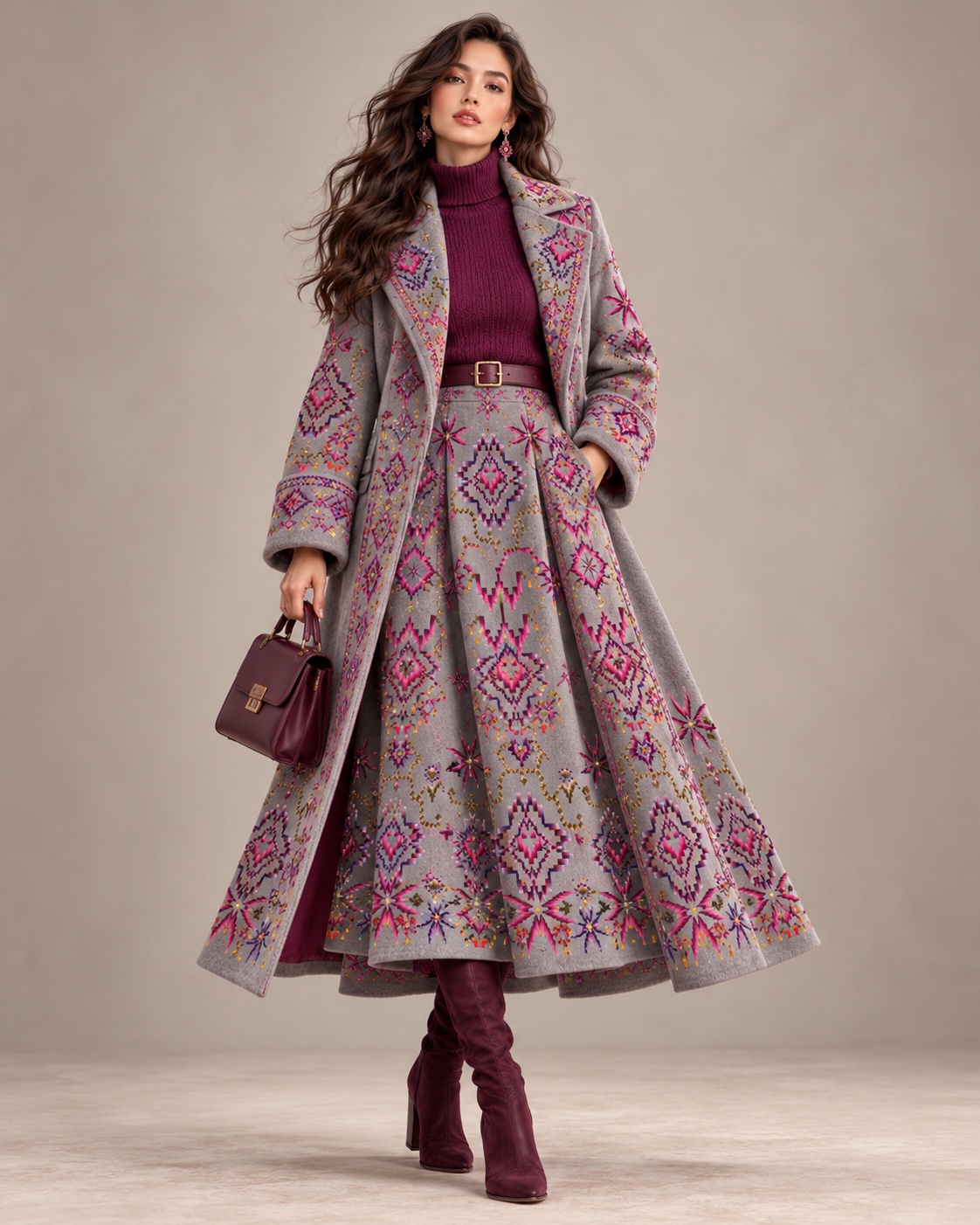Grey Rose Cascade — AI fashion concept