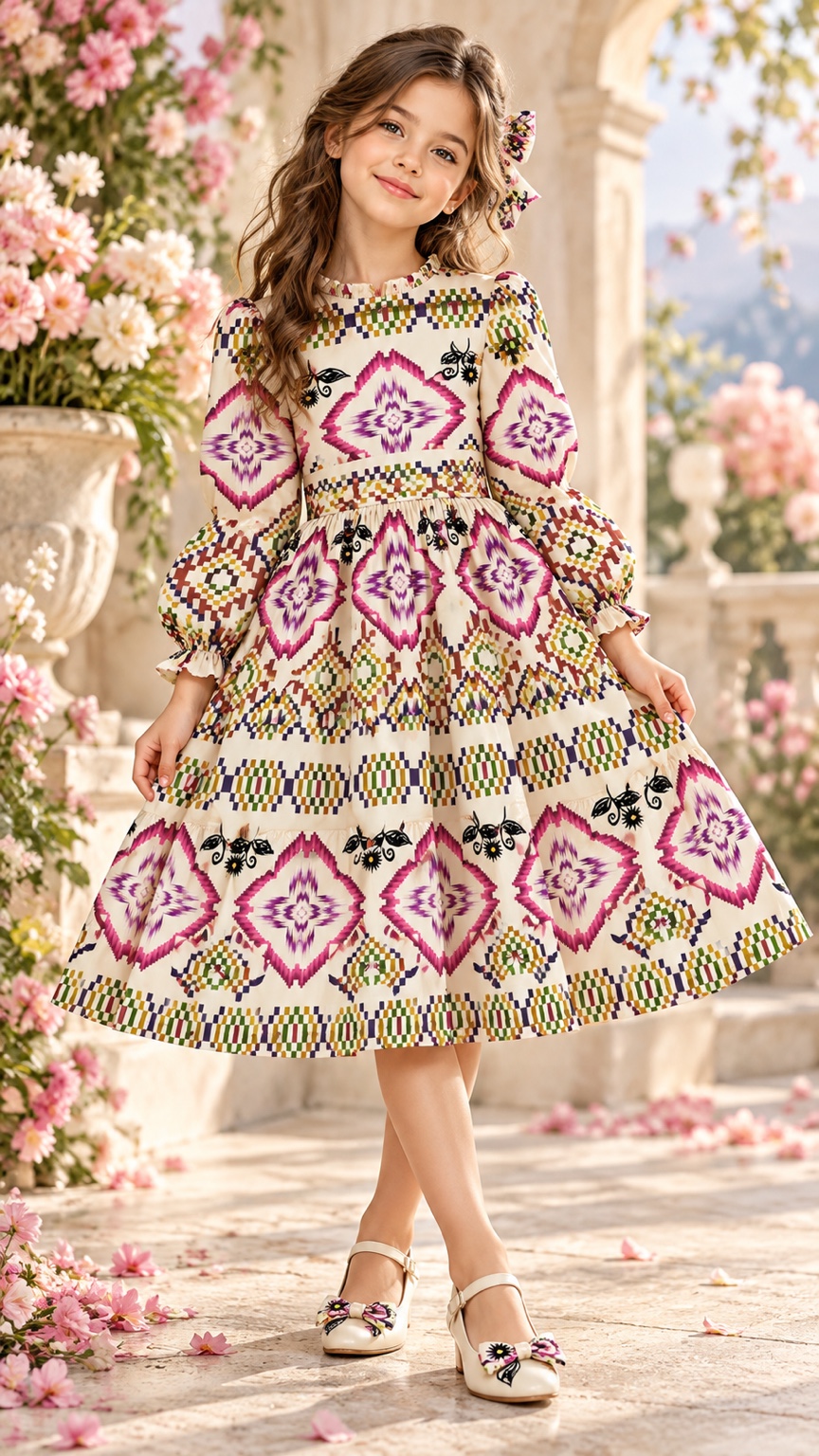 Berry Diamond Garden — AI fashion concept · Girlswear