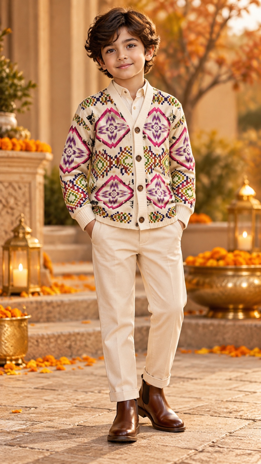 Berry Diamond Garden — AI fashion concept · Boyswear