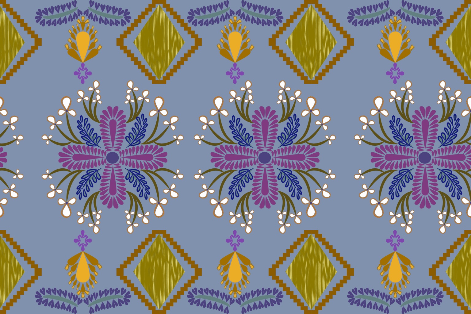Slate Blossom & Gold — Original pattern