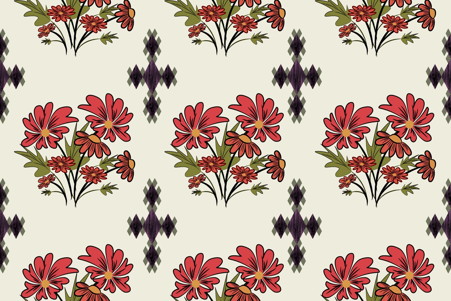 Crimson Bouquet — Original pattern