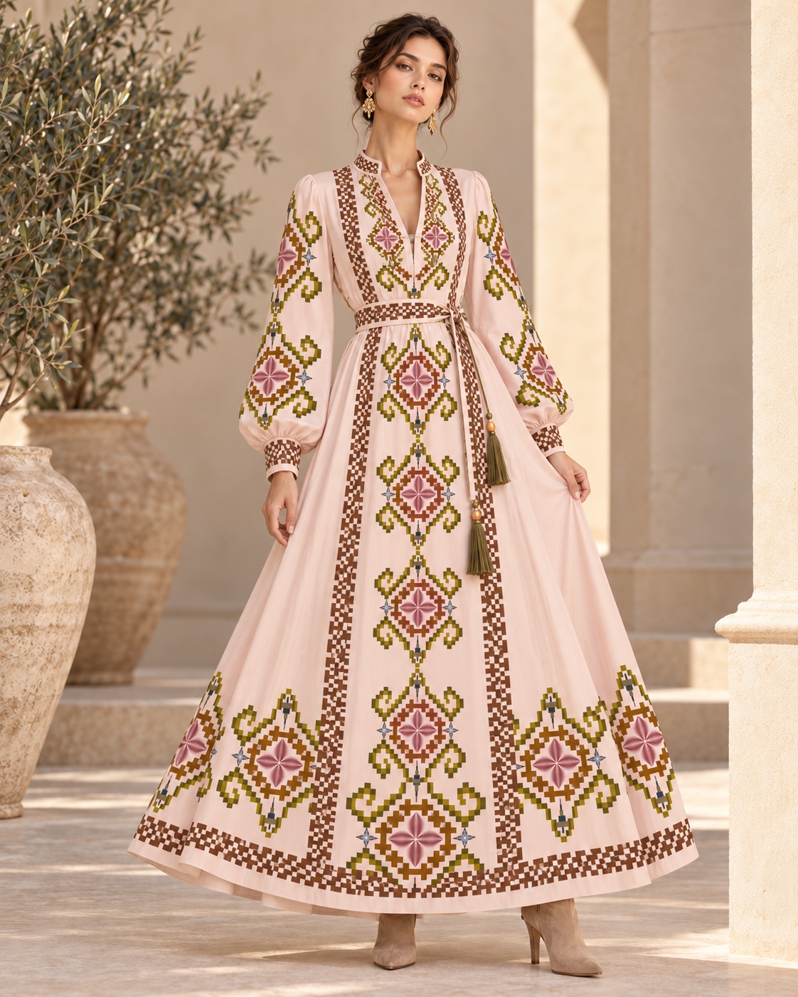 Rose Diamond Neckline — AI fashion concept · Womenswear