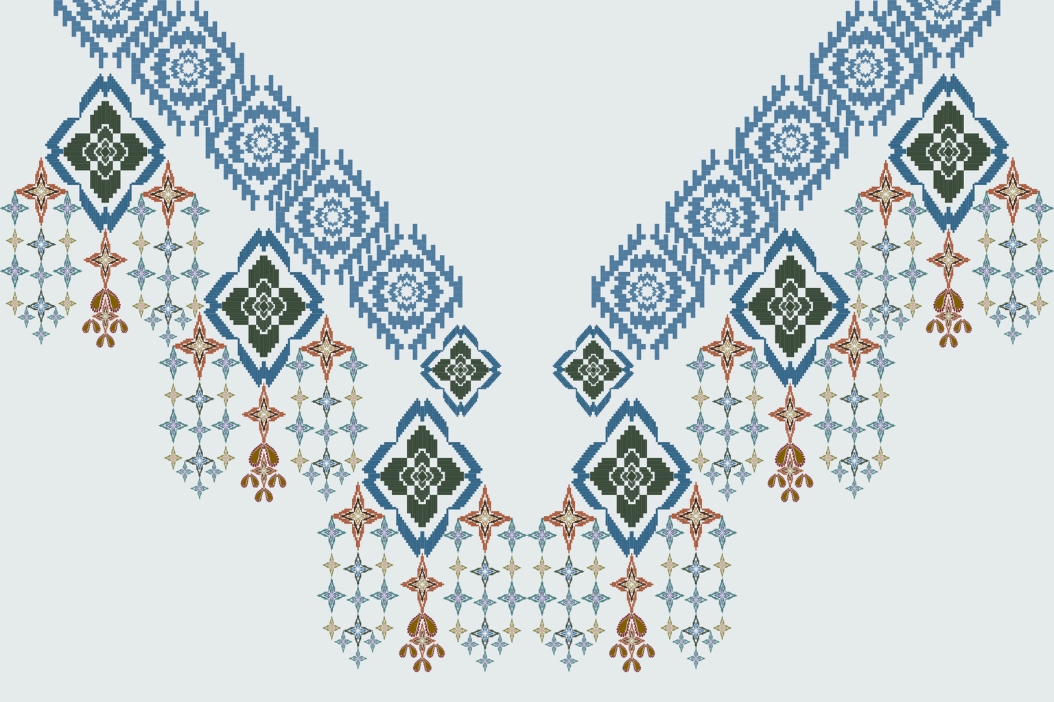 Blue Diamond Pendants — Original pattern by Rawiwan