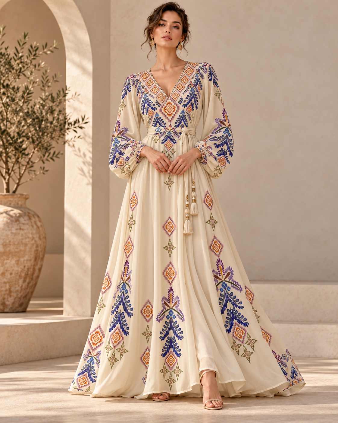 Violet Botanical Diamonds — AI-generated fashion concept