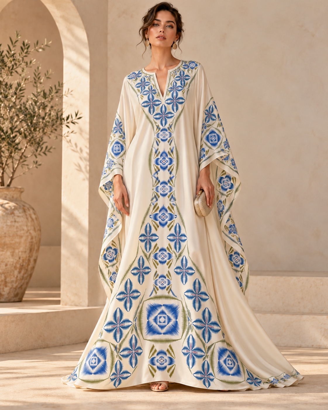 Azure Tile Neckline — AI-generated fashion concept