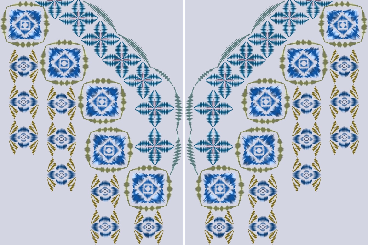Azure Tile Neckline — Original pattern by Rawiwan